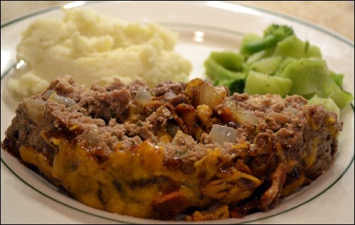 fast BBQ bacon stuffed meat loaf