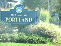 11.2011 Maine welcome to porland sign 11.2011 Maine welcome to porland sign