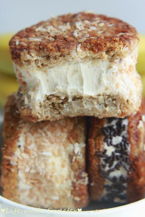 Toasted Coconut Banana Bread Ice Cream Sandwiches 2 - Life Made Sweeter.jpg