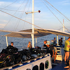On our way with the diving boat to Monad Shoal on a early morning dive (Malapascua)