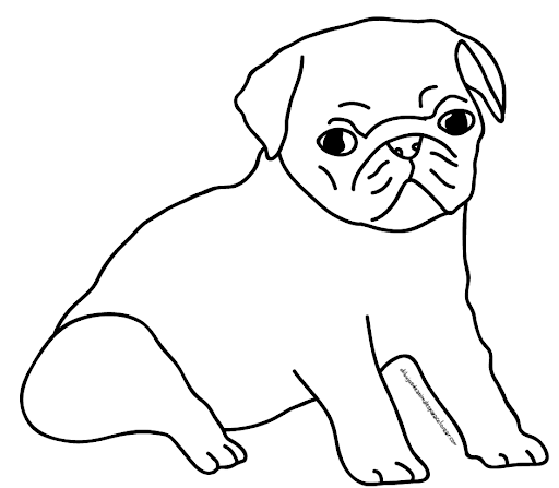 Dibujos para colorear perros pug bebés - Imagui