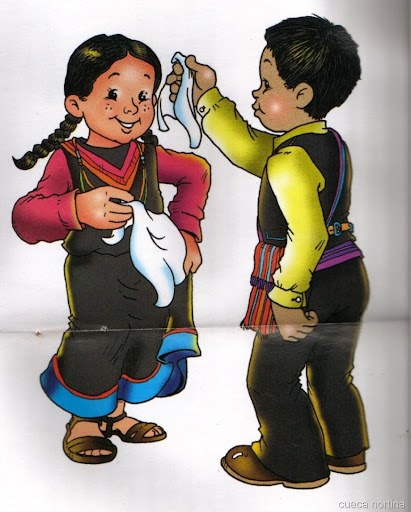 dibujos para colorear de ninos bailando cueca