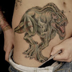 Dinosaurs - Stomach Tattoos Designs