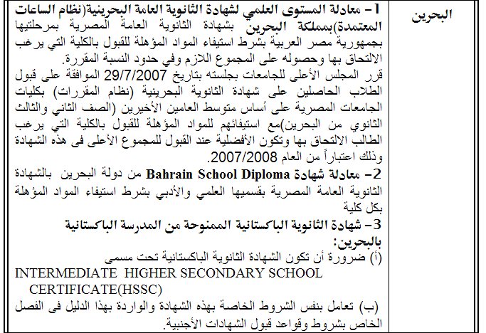 قائمة بالشهادات الاجنبية التي تعادل شهادة الثانوية العامة المصرية في الدول العربية ـ اخبار وطني