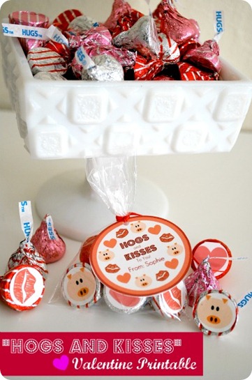 Hogs and Kisses Valentines Day Free Printable