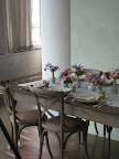 A view of the table on set.