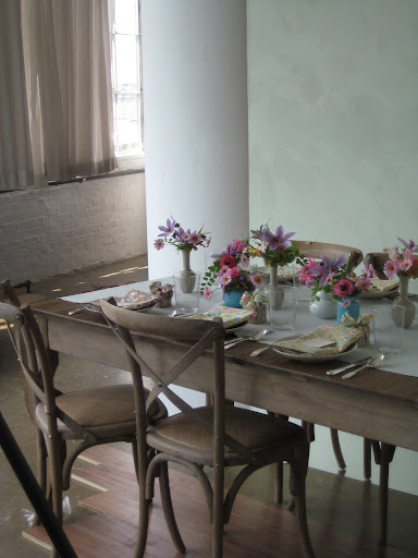 A view of the table on set.
