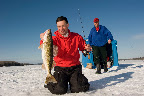 Ice fishing for Walleye