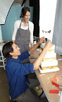 Nick placed the final touch on Elizabeth's cake.