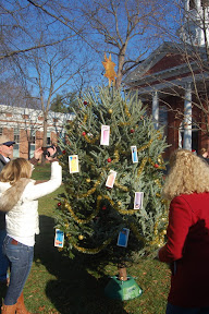 This one is called a "Tree of Knowledge," and was created by an individual citizen. The ornaments are messages from atheists and agnostics from around the country.