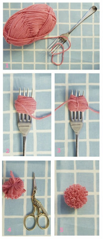 pom poms with a fork via vividplease pom poms with a fork via vividplease