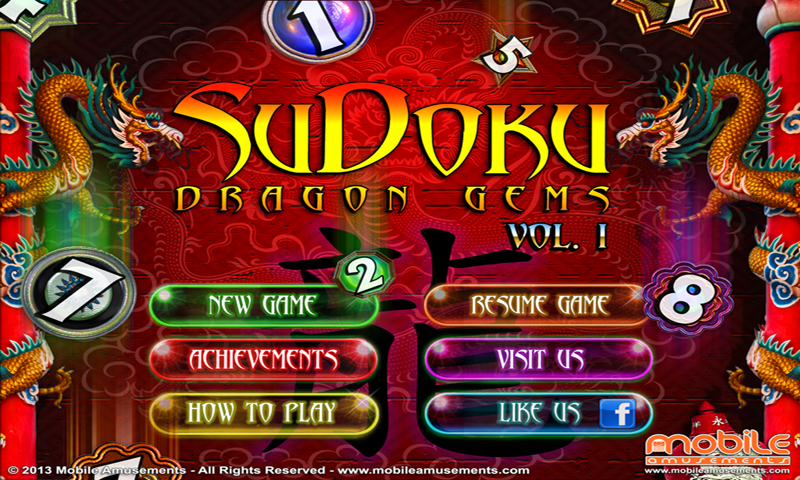 Android application Sudoku Dragon Gems PAID screenshort