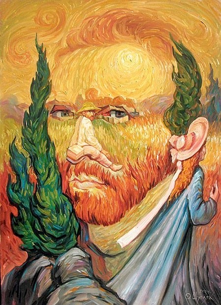 Необычный портрет Винсента Ван Гога (Vincent Willem van Gogh) работы украинского художника Олега Шупляка