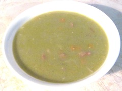 pea soup in a bowl