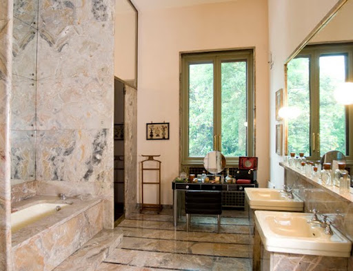 The combination of marble and mirrors here is genius.The marble seems to go on forever. The combination of marble and mirrors here is genius.The marble seems to go on forever.
