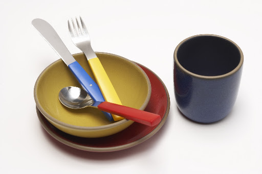 I love these! Heath Ceramics Kids set with David Mellor Kids Flatware. $135 for 6-piece set., heathceramics.com. Photo by Jeffery Cross.