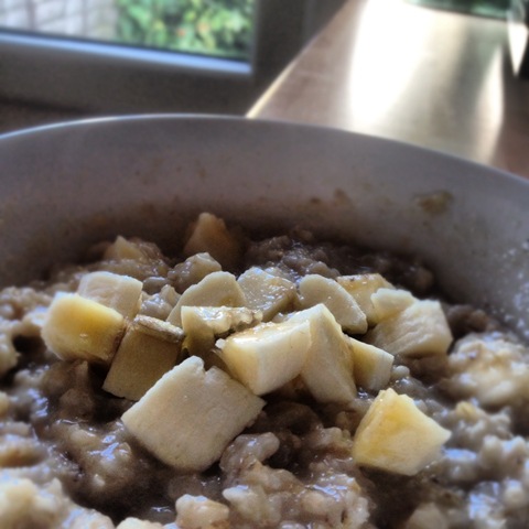 #250 - banana porridge in the morning light