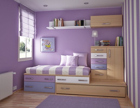 Bedroom Interior Design minimalist violet for women