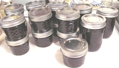 Blackberry jam 1.14.13  4 finished jam 13 and 3