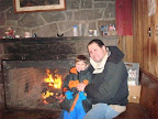 A fireplace helps warm the lodge, and provides a nice spot to relax