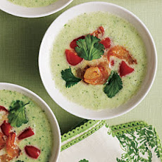 Cucumber Gazpacho with Shrimp Relish