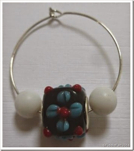 Beaded glass wine charm. crafts