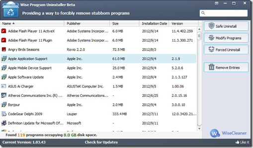 Wise Program Uninstaller