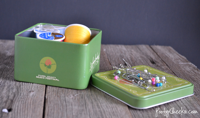 Repurposed Tin - Magnetic Pin Cushion - Great for vintage tins!