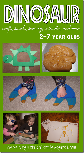 Dinosaur crafts, snack, sensory, activities, and more for tot preschool and k