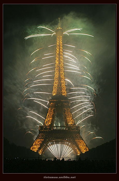 Eiffel Tower on Fire:On the occasion of Bastille Day (French National Holiday July 14)
