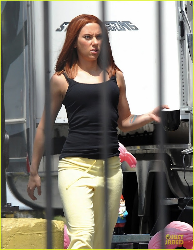 Scarlett johannson red hair on captain america the winter soldier set 06