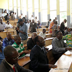 Des professeurs de l’Université de Kinshasa(Unikin)  le 2/11/2011, lors d’une assemblée générale de leur association en sigle Apukin. Radio Okapi/ Ph. John Bompengo