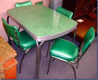 green table and chairs