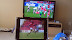 Streaming Football on the laptop and Rugby on the TV