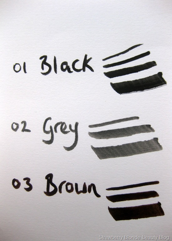 GOSH Intense Eye Liner Pen- black, grey, brown swatch