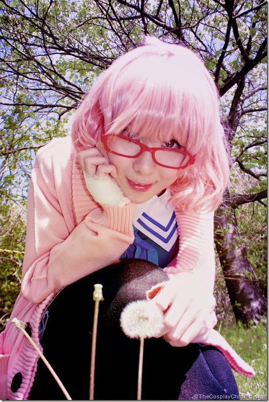 Anime Kyoukai No Kanata Kuriyama Mirai Pink Cosplay Wigs