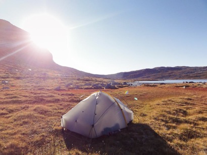 Finnsbergvatnet morning tent