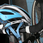 The Giro helmet of Loh Sea Keong from the Marco Polo Cycling Team with the Chinese character for tiger, Loh was born in the year of the tiger and 2010 is also the year of the tiger. (photo: Remko Kramer)