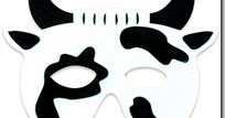 Máscara de vaca imprimir, color o colorear