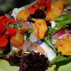 Warm Peach and Prosciutto Salad
