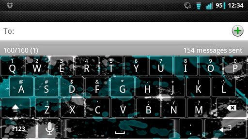 Cyan Splatter Keyboard Skin