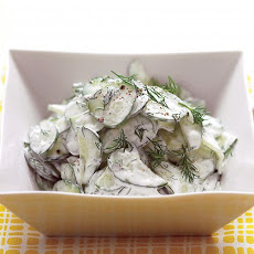 Cucumber Salad with Sour Cream and Dill Dressing