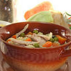 Spring Chicken Noodle and Fresh Lima Bean Soup.