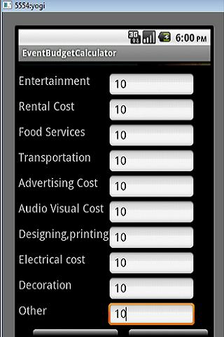 Event Budget Calculator