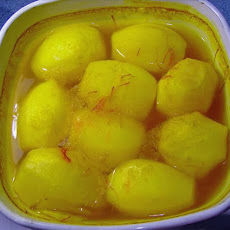 Potatoes Braised in Saffron Stock