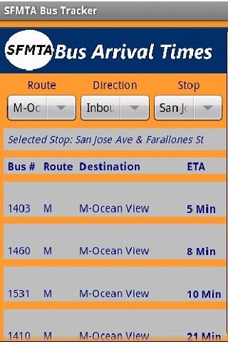 SFMTA Bus Tracker