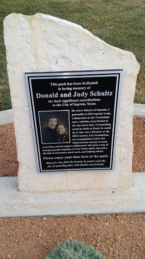 Ingram City Park- Donald And Judy Schultz Dedication Plaque