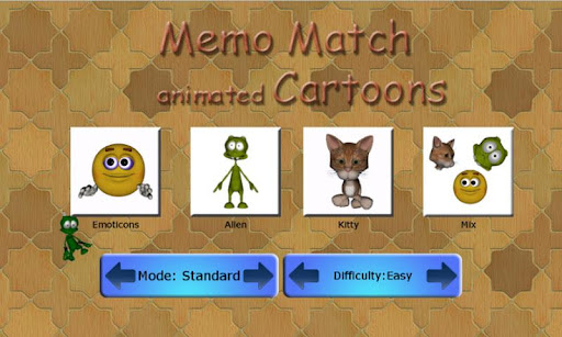 Memo Match Animated Cartoons