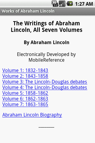 【免費書籍App】Works of Abraham Lincoln-APP點子