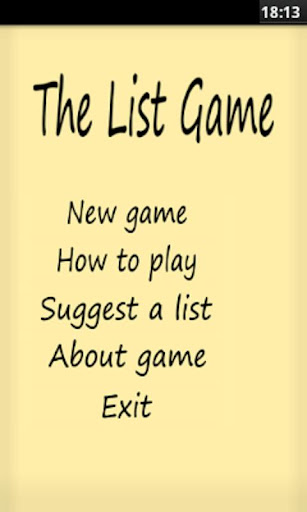 The List Game